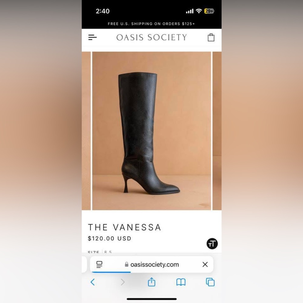 NWT OASIS Society Black Knee-High Boots THE VANESSA SIZE 10